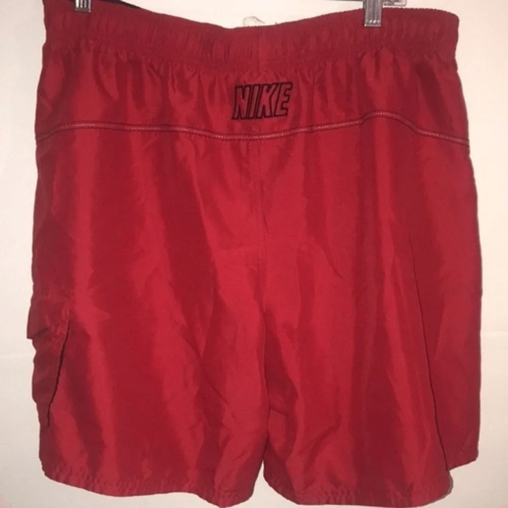 Vintage Nike Men's Quick Dry Elastic Waist Red Swim‎ Trunks Size XL